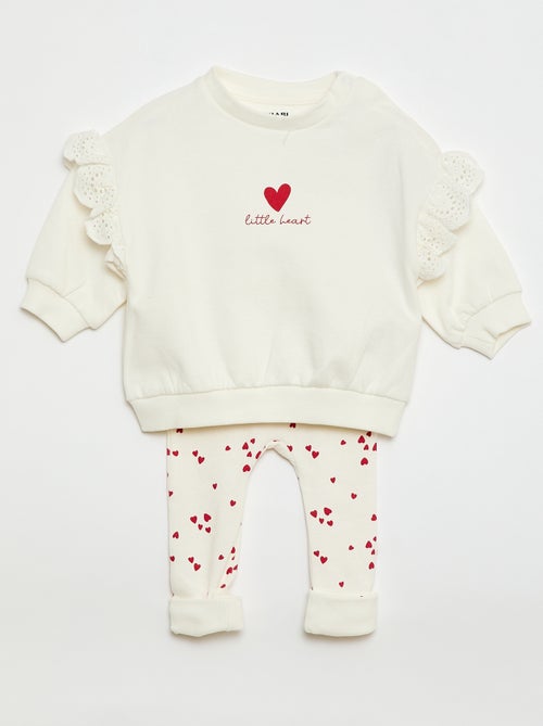 Completo tuta felpa con volant + pantaloni - 2 pezzi - Kiabi