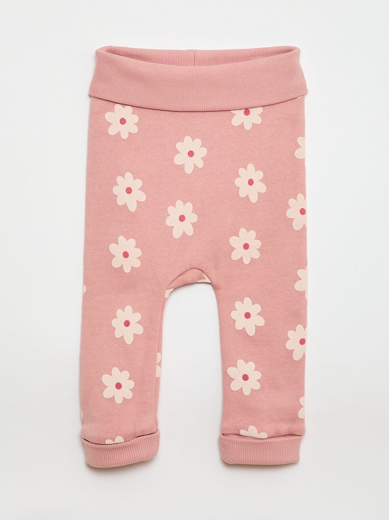 Completo tuta felpa con volant + pantaloni - 2 pezzi Rosa - Kiabi