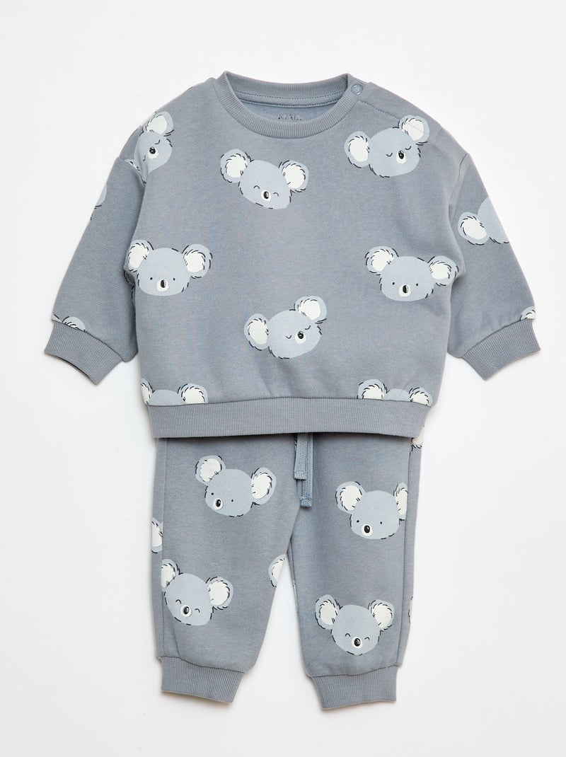 Completo tuta felpa + pantaloni - 2 pezzi Grigio - Kiabi