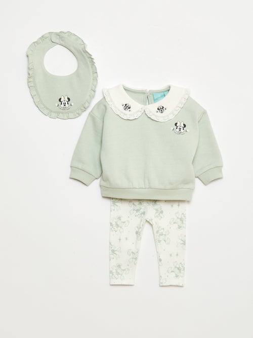 Completo tuta felpa + pantaloni + bavaglino 'Disney' 'Minnie' - 3 pezzi - Kiabi