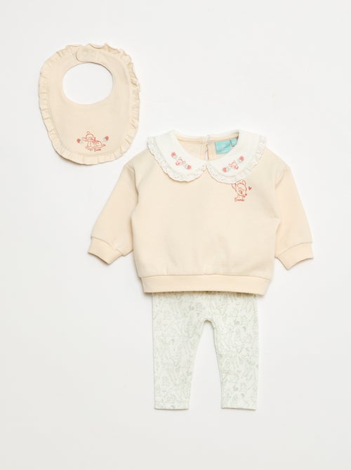 Completo tuta felpa + pantaloni + bavaglino 'Marie' 'Disney' - 3 pezzi - Kiabi