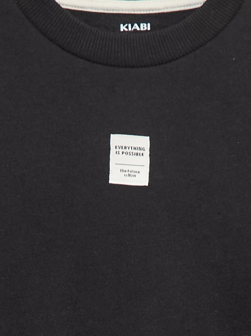 Completo tuta in felpa garzata con felpa + pantaloni - 2 pezzi Nero - Kiabi