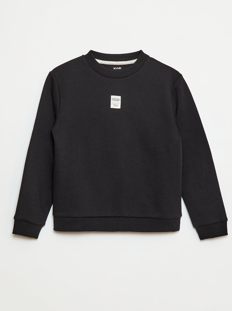 Completo tuta in felpa garzata con felpa + pantaloni - 2 pezzi Nero - Kiabi