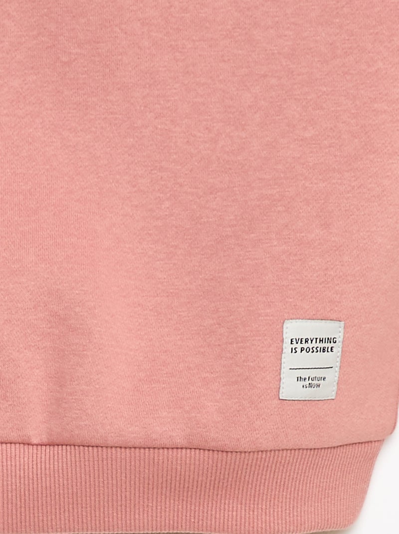 Completo tuta in felpa garzata, felpa + pantaloni - 2 pezzi Rosa - Kiabi