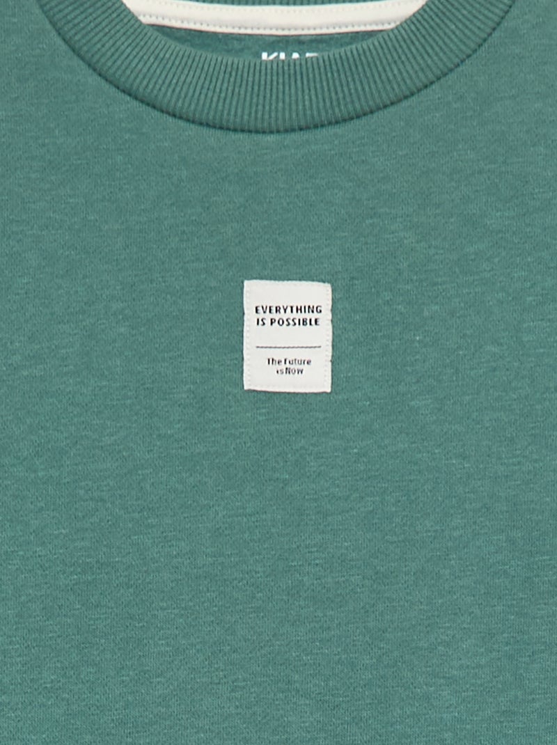 Completo tuta in felpa garzata, felpa + pantaloni - 2 pezzi Verde - Kiabi