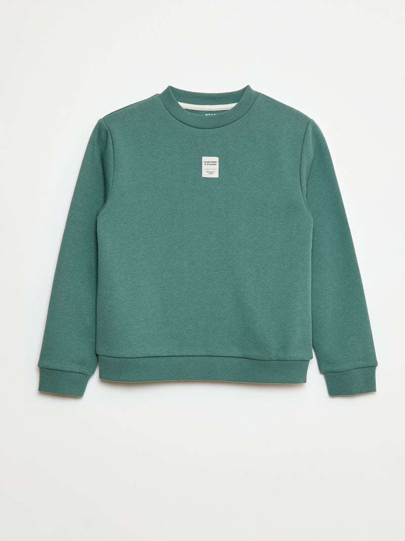 Completo tuta in felpa garzata, felpa + pantaloni - 2 pezzi Verde - Kiabi