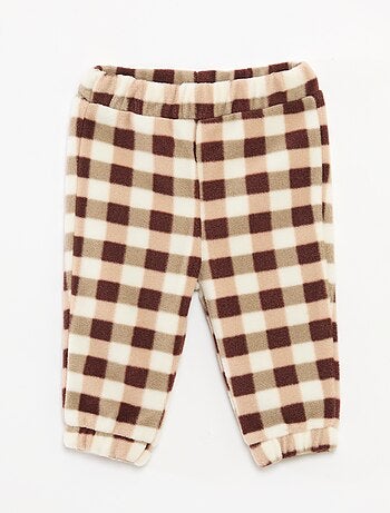 Completo tuta in pile giacca con zip + pantaloni - 2 pezzi