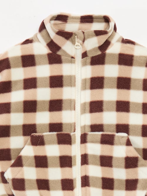 Completo tuta in pile giacca con zip + pantaloni - 2 pezzi - Kiabi