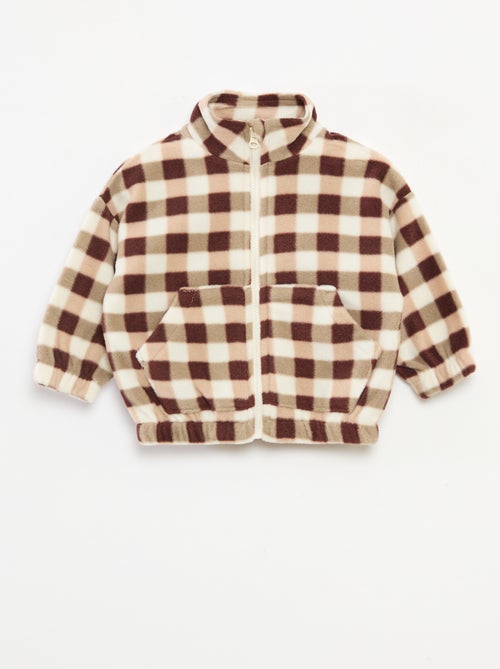 Completo tuta in pile giacca con zip + pantaloni - 2 pezzi - Kiabi