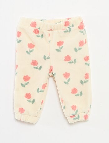 Completo tuta in pile giacca con zip + pantaloni - 2 pezzi