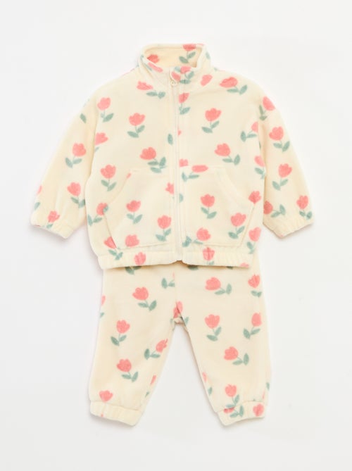 Completo tuta in pile giacca con zip + pantaloni - 2 pezzi - Kiabi