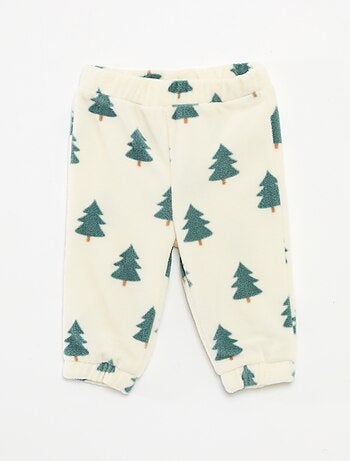 Completo tuta in pile giacca con zip + pantaloni - 2 pezzi
