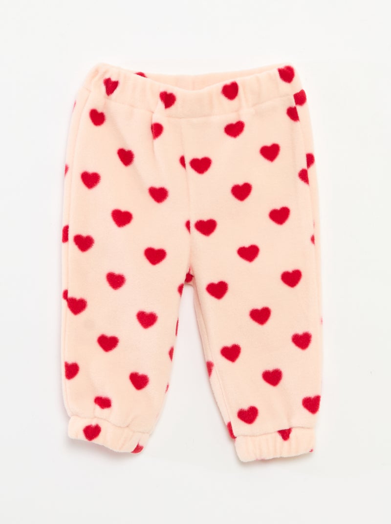 Completo tuta in pile giacca con zip + pantaloni - 2 pezzi Rosa - Kiabi