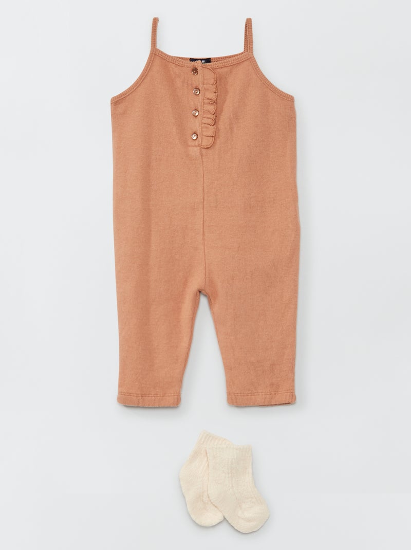 Completo tuta pantaloni + calzini MARRONE - Kiabi