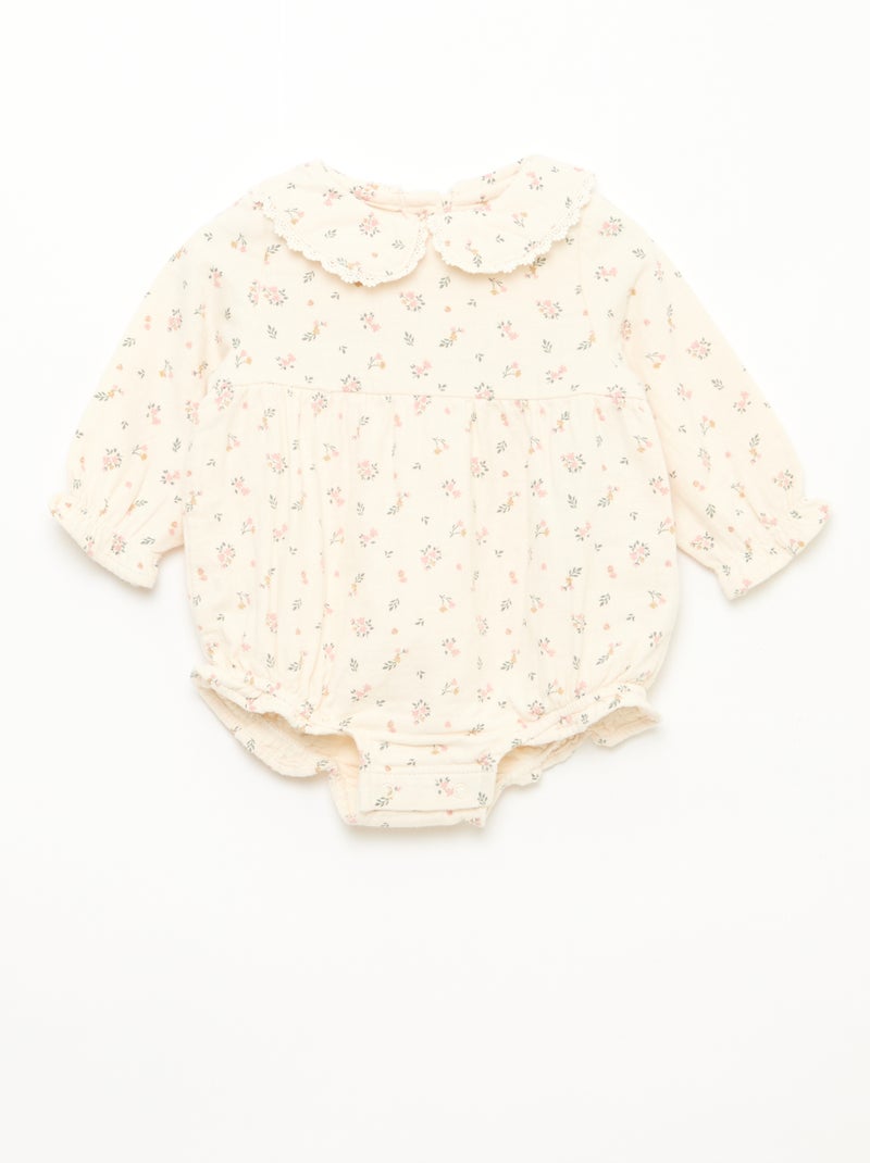 Completo tutina a fiori + collant Bianco - Kiabi