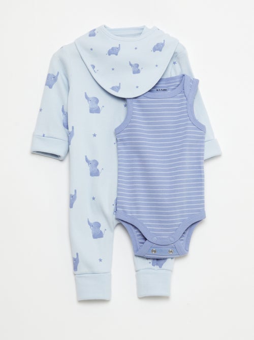 Completo tutina + body + bavaglino - 3 pezzi - Kiabi