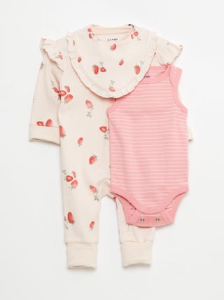 Completo tutina + body + bavaglino - 3 pezzi