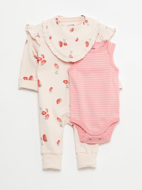 Completo tutina + body + bavaglino - 3 pezzi - Kiabi