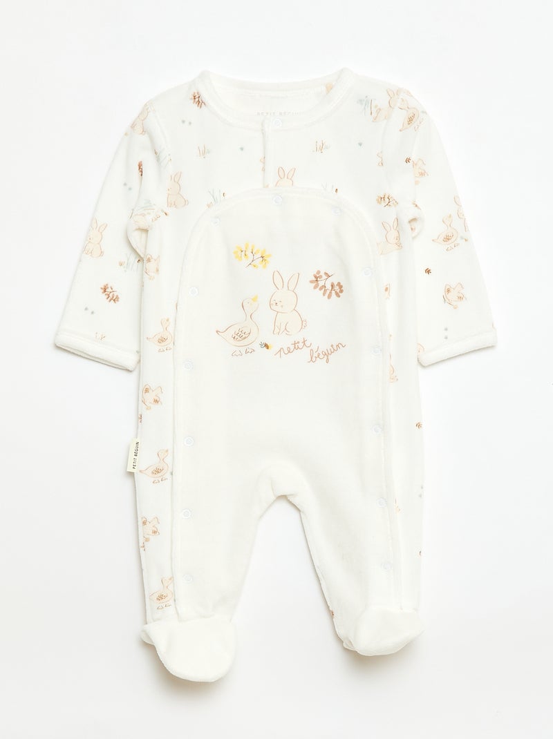 Completo tutina + body + orsetto - 3 pezzi Bianco - Kiabi