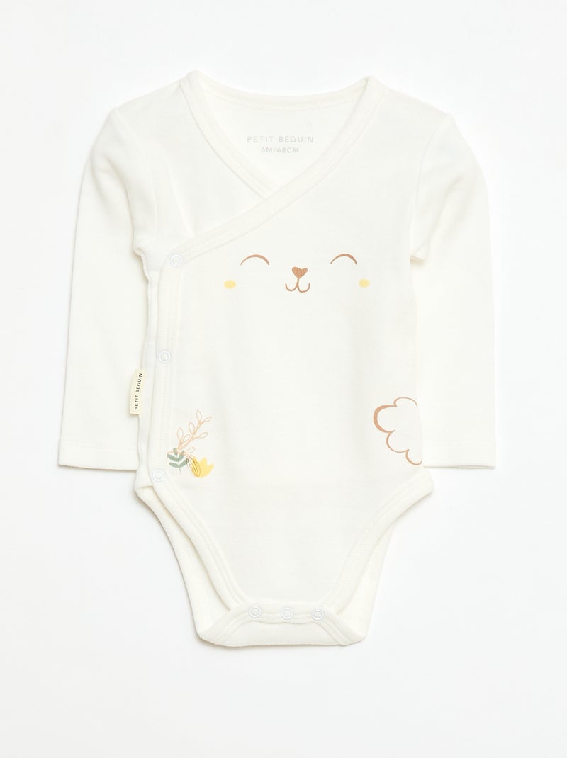 Completo tutina + body + orsetto - 3 pezzi Bianco - Kiabi