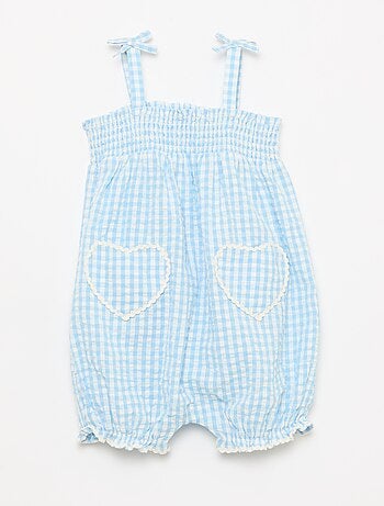 Completo tutina + cappellino a quadretti vichy - 2 pezzi