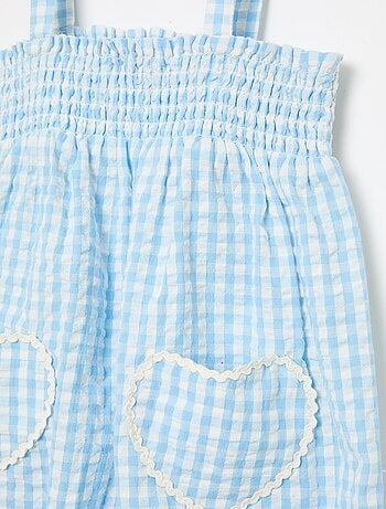 Completo tutina + cappellino a quadretti vichy - 2 pezzi