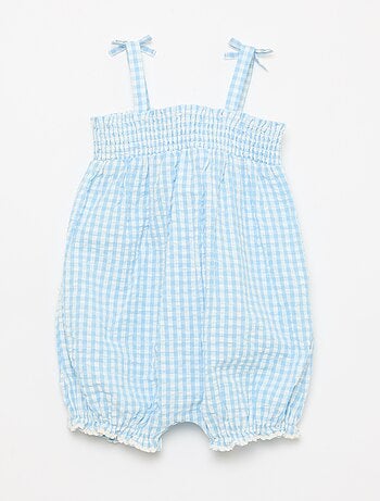 Completo tutina + cappellino a quadretti vichy - 2 pezzi