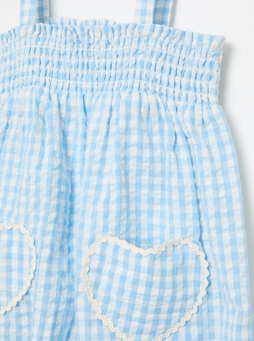 Completo tutina + cappellino a quadretti vichy - 2 pezzi - Kiabi