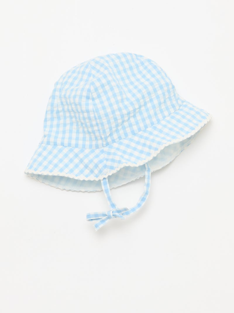 Completo tutina + cappellino a quadretti vichy - 2 pezzi Bianco - Kiabi