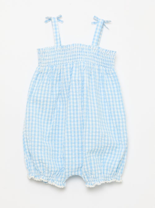 Completo tutina + cappellino a quadretti vichy - 2 pezzi - Kiabi