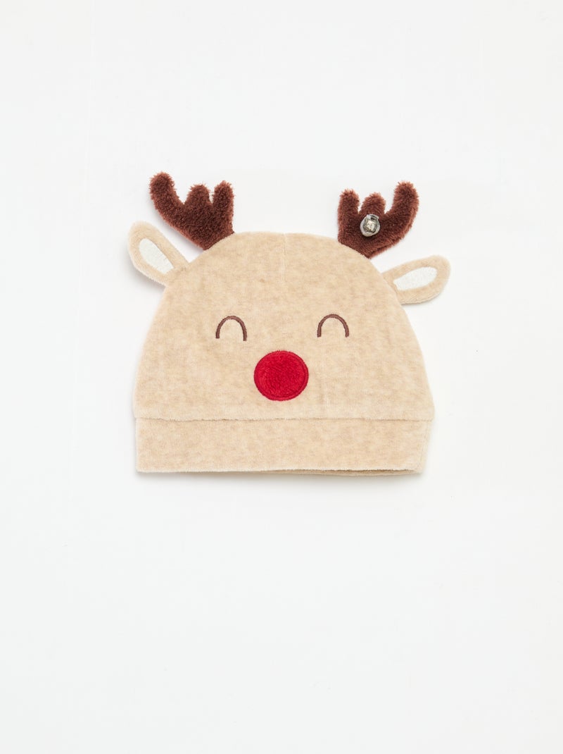 Completo tutina e berretto natalizio Beige - Kiabi