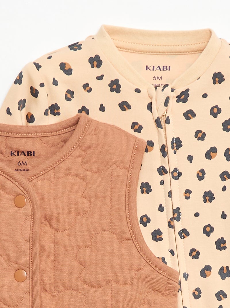 Completo tutina + gilet imbottito Marrone - Kiabi
