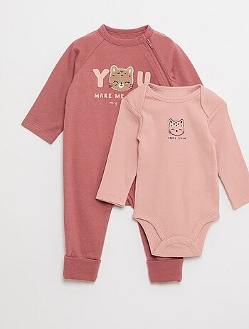 Completo tutina in felpa calda & body