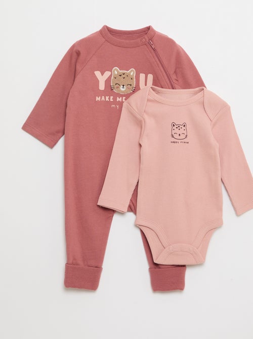 Completo tutina in felpa calda & body - Kiabi