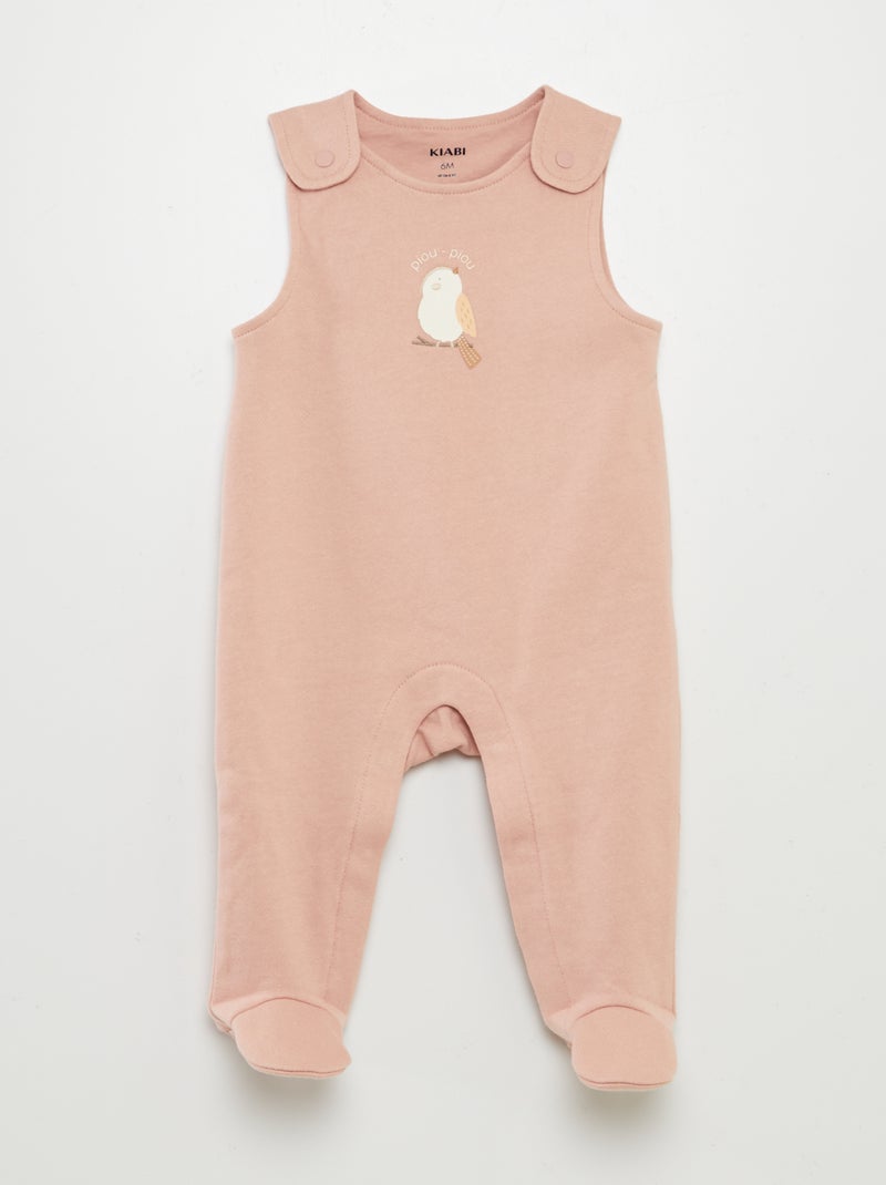 Completo tutina salopette + body - 2 pezzi BEIGE - Kiabi