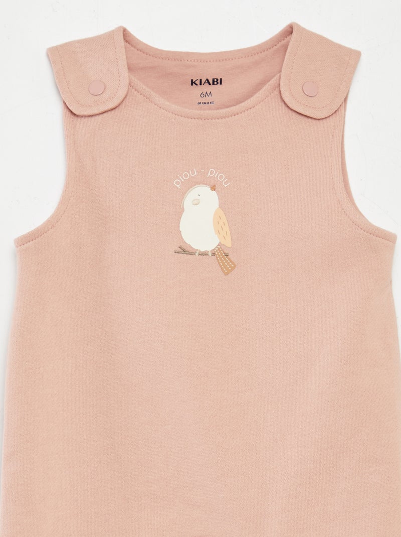 Completo tutina salopette + body - 2 pezzi BEIGE - Kiabi