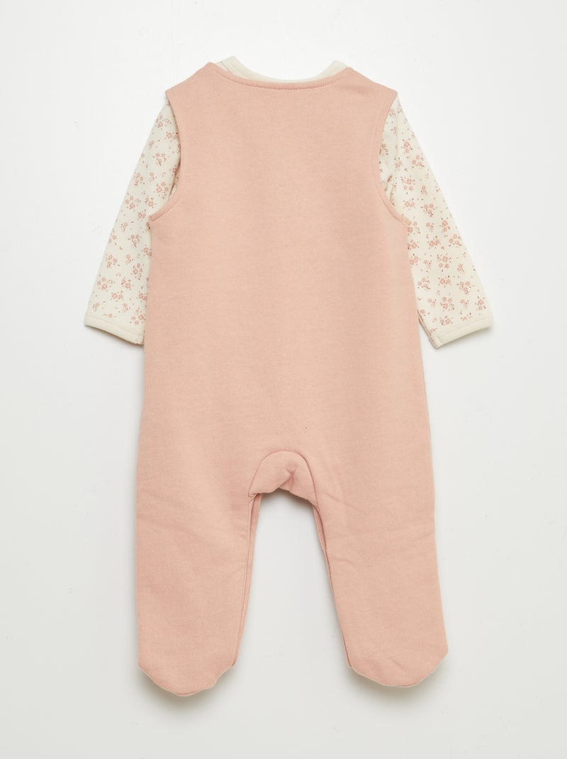 Completo tutina salopette + body - 2 pezzi BEIGE - Kiabi