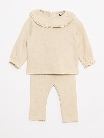 Completo maglietta + leggings con peluche - 2 pezzi
