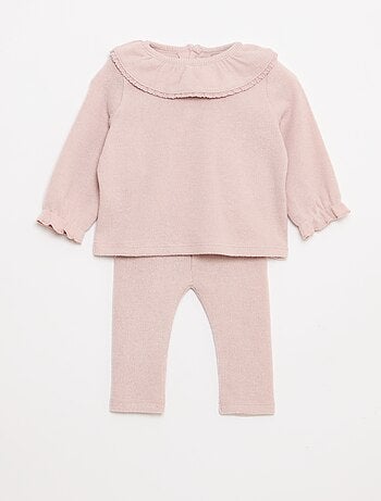 Completo maglietta + leggings con peluche - 2 pezzi