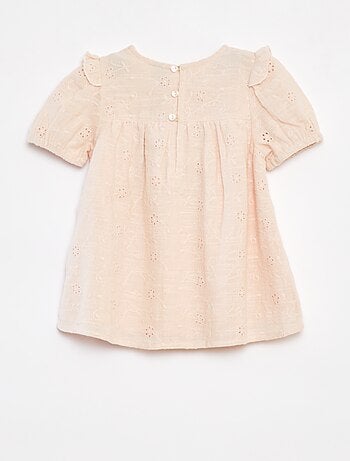 Completo vestito con ricami a punto inglese + slip - 2 pezzi