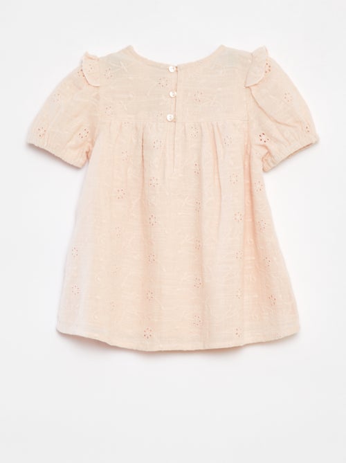 Completo vestito con ricami a punto inglese + slip - 2 pezzi - Kiabi