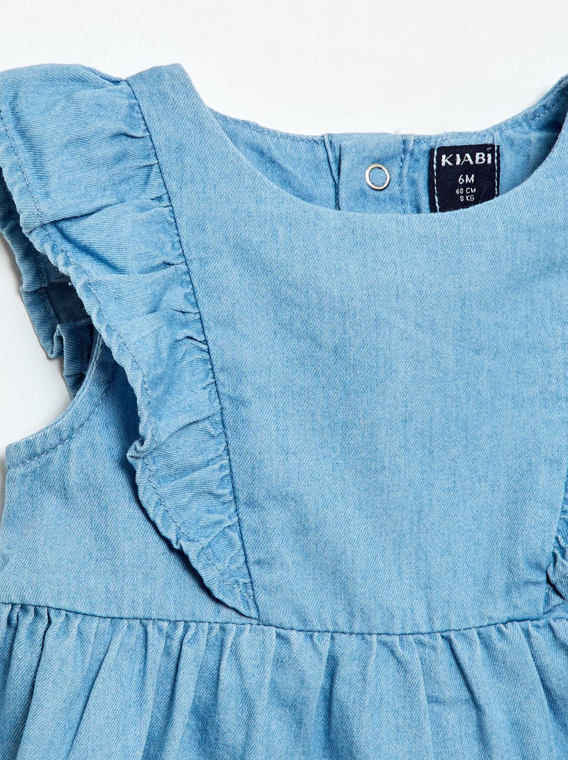 Completo vestito + culotte in denim - 2 pezzi Blu - Kiabi