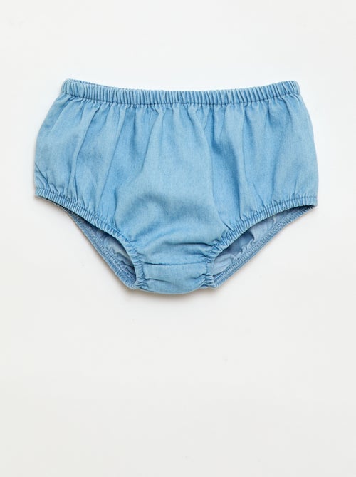 Completo vestito + culotte in denim - 2 pezzi - Kiabi