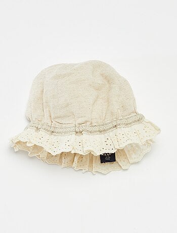 Completo vestito da cerimonia + cappellino bob in misto lino - 2 pezzi