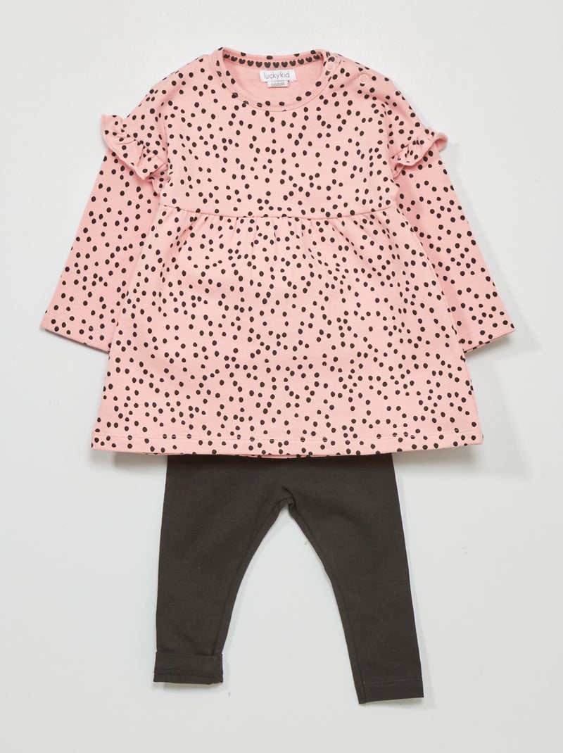 Completo vestito + leggings - 2 pezzi ROSA - Kiabi