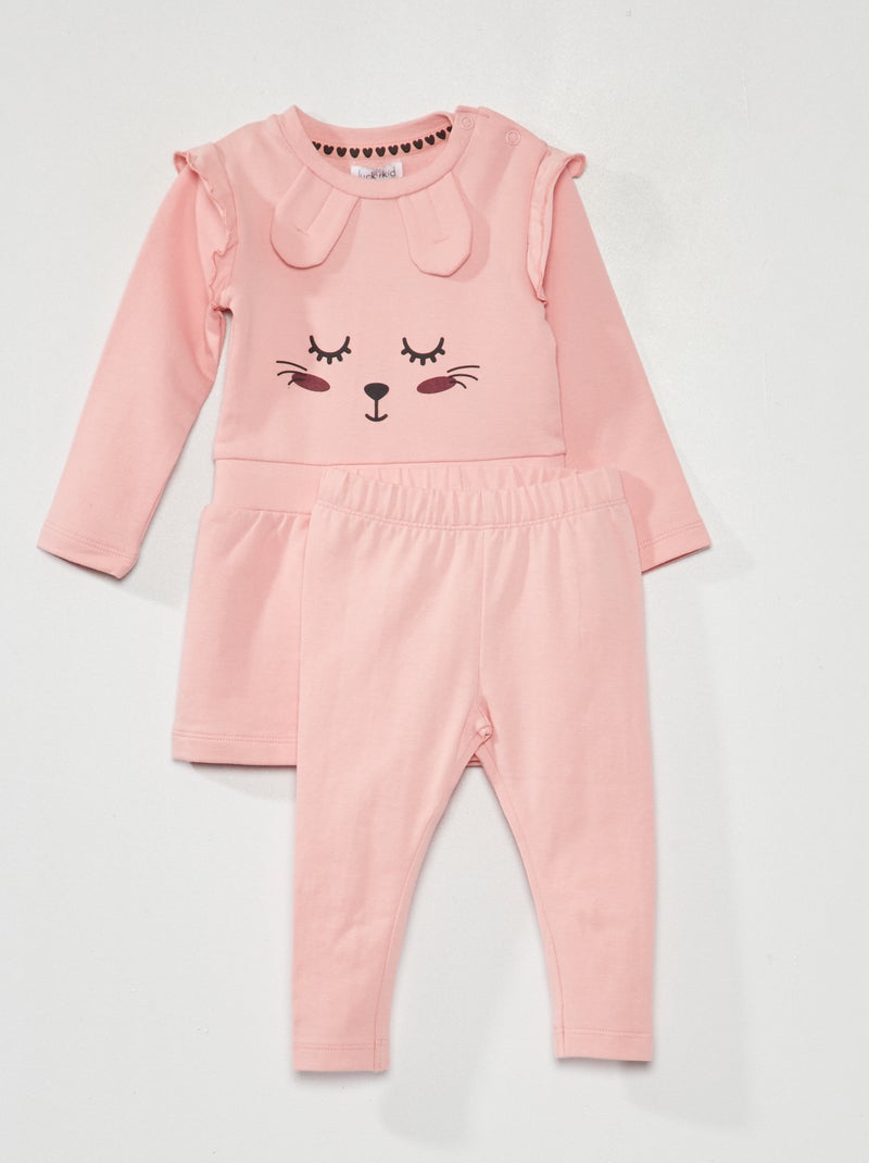 Completo vestito + leggings - 2 pezzi ROSA - Kiabi