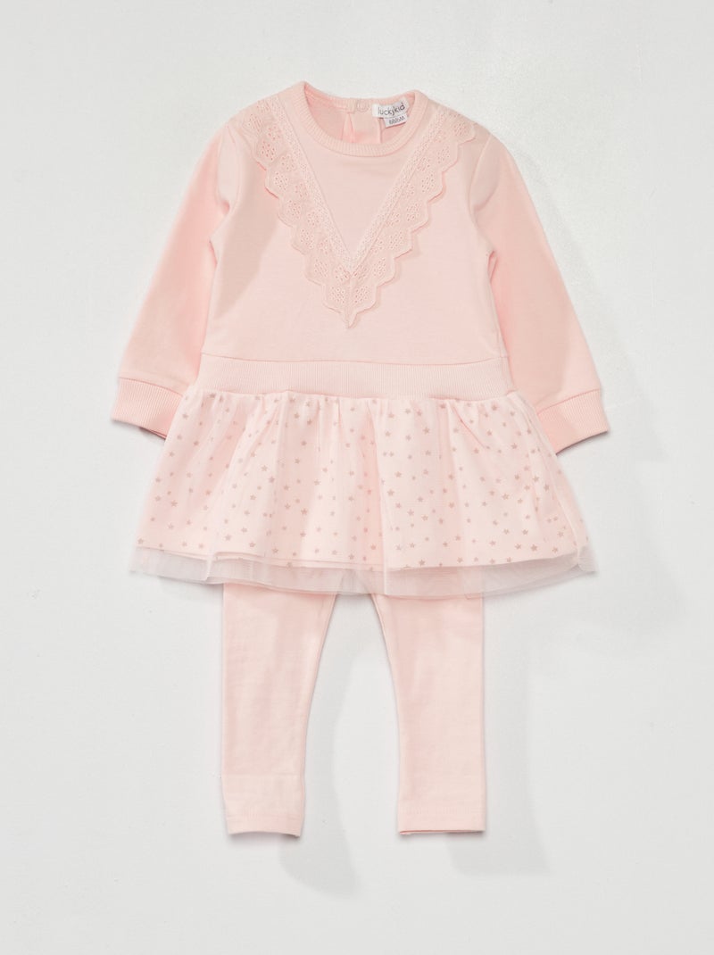 Completo vestito + leggings - 2 pezzi ROSA - Kiabi
