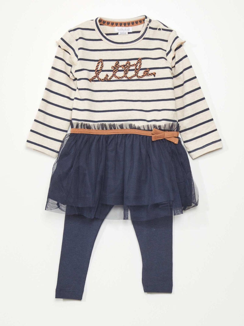 Completo vestito tutù + leggings BLU - Kiabi