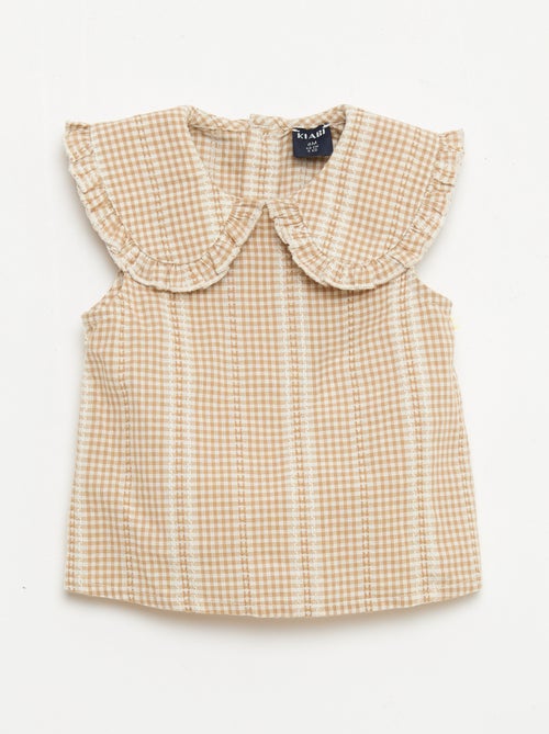 Completo vichy 2 pezzi blusa + pantaloni - Kiabi