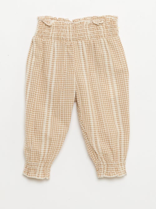 Completo vichy 2 pezzi blusa + pantaloni - Kiabi